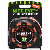 Crescent Lufkin SHOCKFORCE tape measure with NITE EYE blade offers quick visibility.