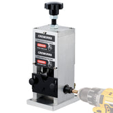 CREWORKS manual wire stripper crank in use for quick insulation removal