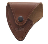 CRKT Leather Mask Sheath front view shows rugged durability for field use