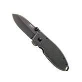 CRKT Squid blade close-up shows stonewashed finish and sharp edge for precise cutting.