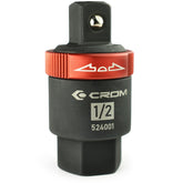 CROM breaker bar ratchet adapter connected to a breaker bar for quick reversible action.