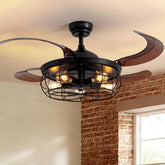 CROSSIO 48in retractable ceiling fan with light and remote in a living room for efficient airflow.