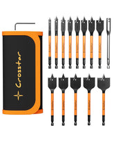 Crosstar 13-piece spade drill bit set for precise woodwork