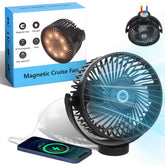 CruiSeaU magnetic base attachment secures the fan on cabin walls for space-saving cooling.