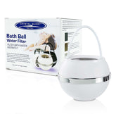 Crystal Quest Bath Ball filter assembly demonstrates 3-stage filtration for cleaner bath water