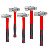 C&T 5-piece ball peen hammer set overview in toolbox for easy access.