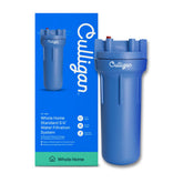 Culligan HF-150A housing side view displaying compact whole-house sediment filtration for cleaner water.