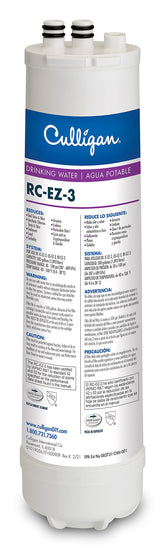 Culligan RC-EZ-3 cartridge with twist-on connection for easy replacement.