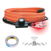 Cupohus heat tape on a water pipe provides freeze protection for cold climates.