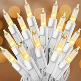 CXLHO clear Christmas lights 50ft with white wire and 200 warm incandescent bulbs for tree decor