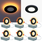 CycevSun 3-inch black LED downlight with night light for soft ambient glow