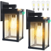 CYHKEE solar wall light for outdoor front door with warm glow