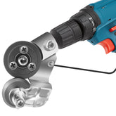 CZS sheet metal cutter drill attachment slices precise edges on metal sheets