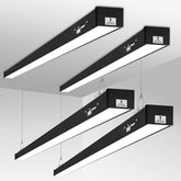 Dakason 8ft LED linear light front view with frosted lens for glare-free lighting
