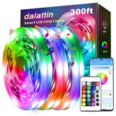 Dalattin LED lights bedroom setup showing long 300ft strips for ambient lighting