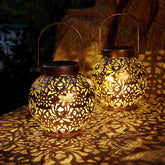Damayca solar lantern bronze hanging glow in garden for outdoor ambiance