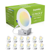 Daminy 12-pack recessed light with junction box for quick retrofits in ceilings.