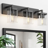 Danshinro bathroom light with square backplate and three lights for versatile bathroom illumination