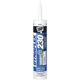 DAP Dynaflex 230 white sealant tube ready for precise dispensing and clean application.