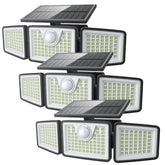 Daphino 2500lm three-head solar light provides broad coverage for patios and driveways.