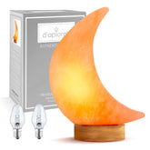 d'aplomb Himalayan salt lamp hand carved moon pink 5lb for warm ambient mood.