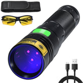 DARKBEAM UV flashlight 365nm front view showing high 20W output for vivid fluorescence
