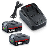 DASNITE BAT609 7Ah battery side view shows upgrade compatibility with Bosch 18V tools.