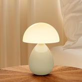 Dawnwake mushroom lamp with ice crackle shade offers cozy ambient lighting for any room.