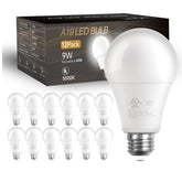 DAYBETTER 12-pack A19 bulbs packaging for easy lighting upgrade.