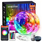 DAYBETTER 65.6ft LED strip coil shows versatile room ambience