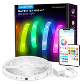 DAYBETTER smart IC strip in living room creating vibrant ambience