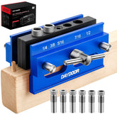 DAYDOOR self-centering dowel jig blue setup aids quick, accurate hole alignment