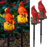 Dazzle Bright cardinal light on a 22.5-inch stake brightens your garden at dusk