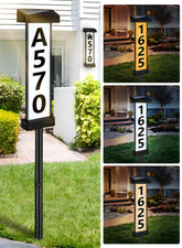 DBF solar address sign dual-sided illumination boosts daytime visibility and night readability.