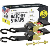 DC Cargo Mall bolt-on auto-retracting ratchet straps secure 2in x 5.5ft loads quickly