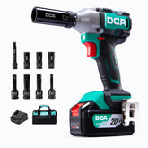 DCA 20V brushless impact wrench front view for easier handling.