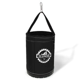 Deadwood Canvas Lineman Bucket side view shows rugged durability for tool hauling on site