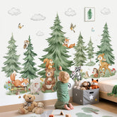 Decalmile mountain tree forest wall decal creates a playful kids' room backdrop.