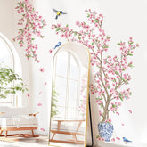 decalmile pink cherry blossom tree wall decal adds delicate color to living rooms