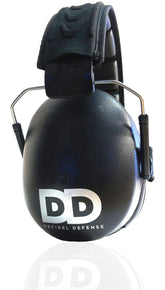 DECIBEL DEFENSE ear muffs 37 dB NRR protect hearing during shooting and construction.