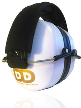 Decibel Defense ear muffs foldable design for easy transport and storage.