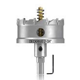 DECKRK 70mm TCT hole saw cuts stainless steel with a clean, precise edge.