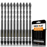 DECKRKAT upgraded 4-flute serrated masonry drill bits drilling concrete with precision and reduced effort.