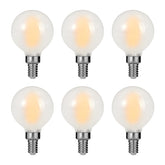 Decoaui E12 globe bulb with soft white glow for warm living room ambiance.