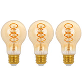 Decoaui vintage Edison A19 bulb with amber glass and spiral filament for warm mood lighting