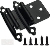 DecoBasics overlay hinge matte black closeup showing durable cabinet hardware
