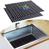 Decostatue sink protector mat 2-pack cushions dishes and protects the sink surface during washing.