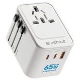 decqle world-ready travel adapter with 224+ country compatibility