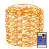 Decute 164ft 500LED string lights on a Christmas tree for warm festive ambience