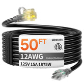 Deeklify 12-gauge outdoor extension cord with lighted end for visible power status